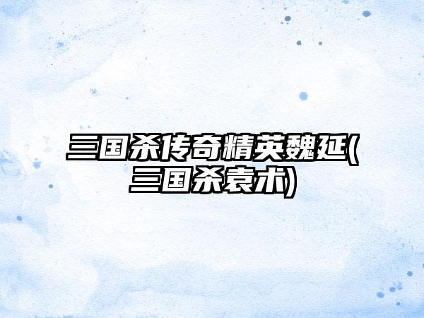 三国杀传奇精英魏延(三国杀袁术)