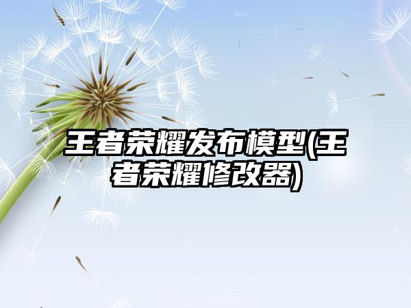 王者荣耀发布模型(王者荣耀修改器)