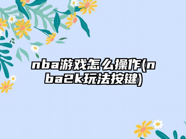nba游戏怎么操作(nba2k玩法按键)