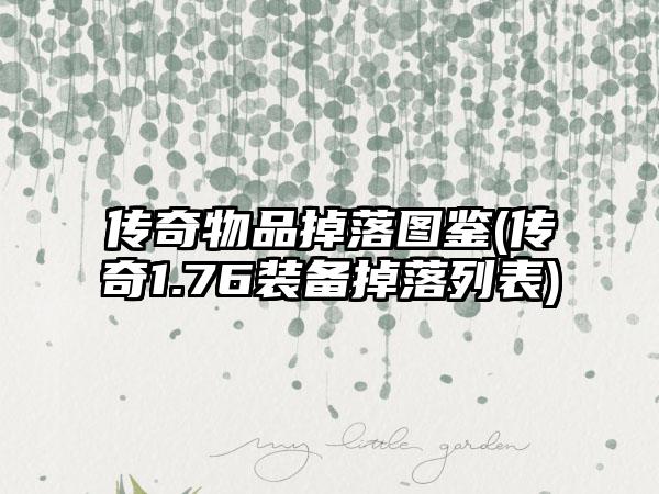 传奇物品掉落图鉴(传奇1.76装备掉落列表)