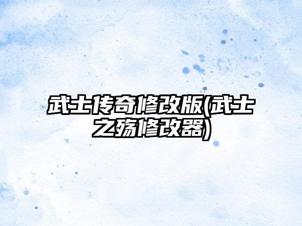 武士传奇修改版(武士之殇修改器)