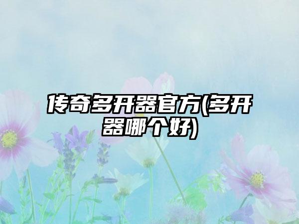 传奇多开器官方(多开器哪个好)