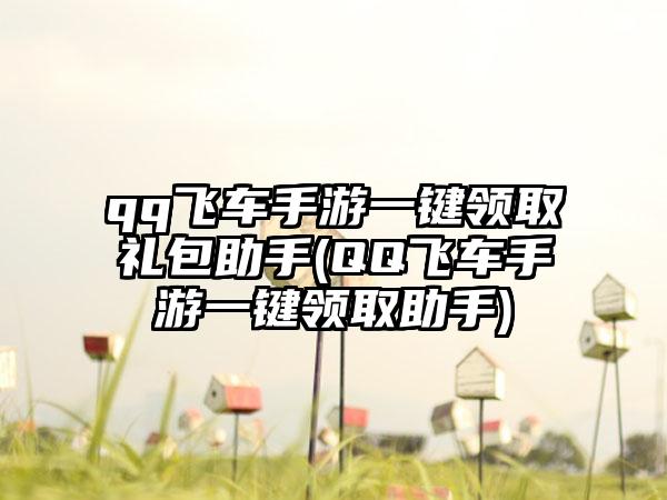 qq飞车手游一键领取礼包助手(QQ飞车手游一键领取助手)