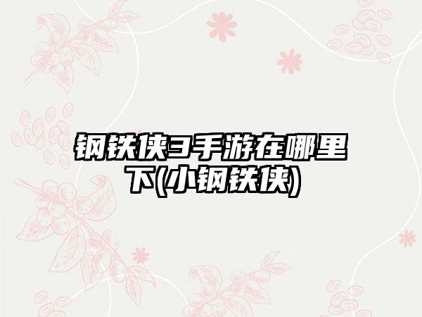 钢铁侠3手游在哪里下(小钢铁侠)