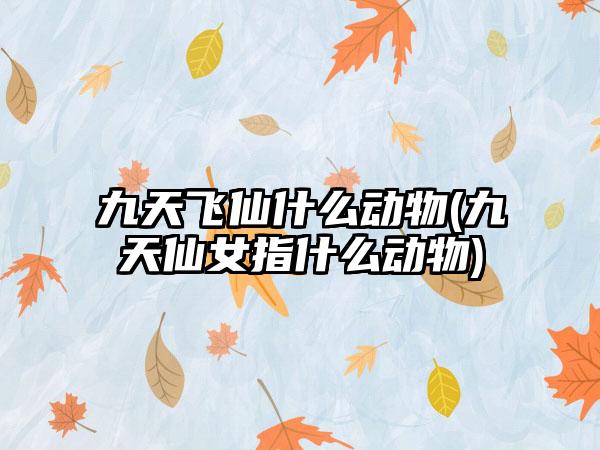 九天飞仙什么动物(九天仙女指什么动物)
