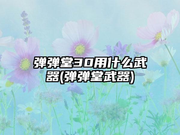 弹弹堂30用什么武器(弹弹堂武器)
