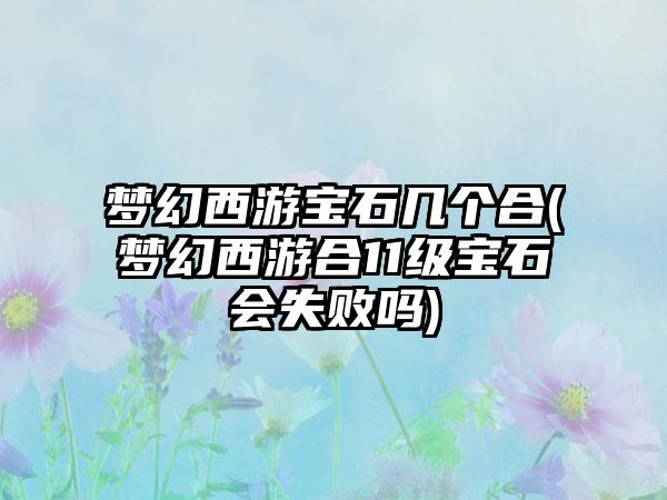 梦幻西游宝石几个合(梦幻西游合11级宝石会失败吗)