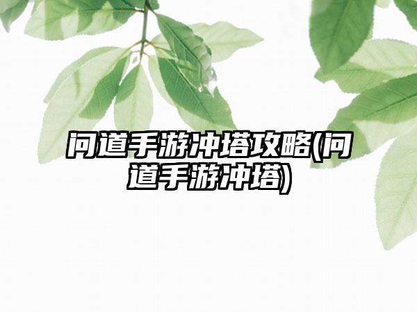 问道手游冲塔攻略(问道手游冲塔)