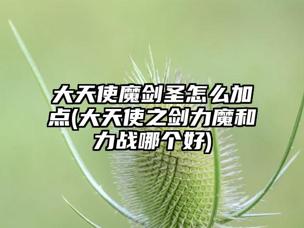大天使魔剑圣怎么加点(大天使之剑力魔和力战哪个好)