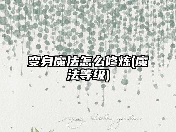 变身魔法怎么修炼(魔法等级)