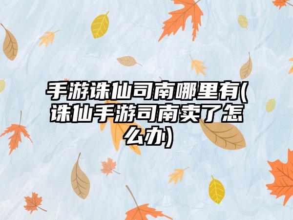 手游诛仙司南哪里有(诛仙手游司南卖了怎么办)