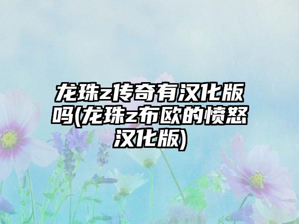 龙珠z传奇有汉化版吗(龙珠z布欧的愤怒汉化版)