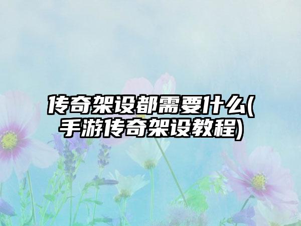 传奇架设都需要什么(手游传奇架设教程)