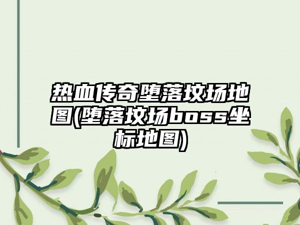热血传奇堕落坟场地图(堕落坟场boss坐标地图)