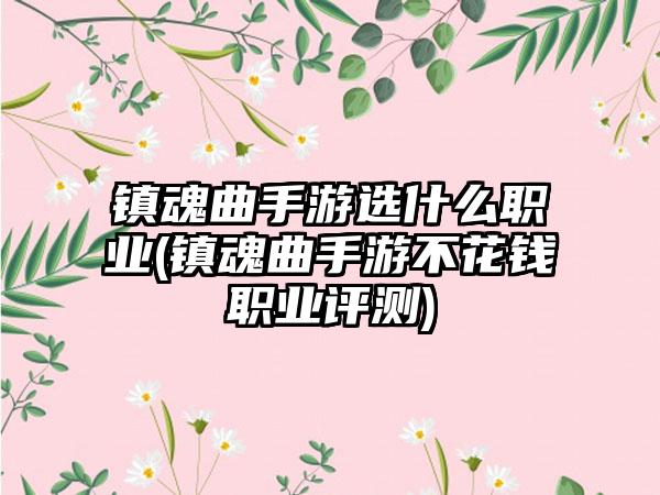 镇魂曲手游选什么职业(镇魂曲手游不花钱职业评测)