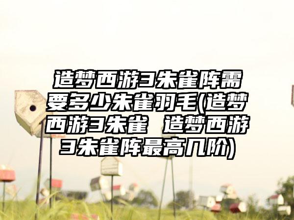 造梦西游3朱雀阵需要多少朱雀羽毛(造梦西游3朱雀 造梦西游3朱雀阵最高几阶)