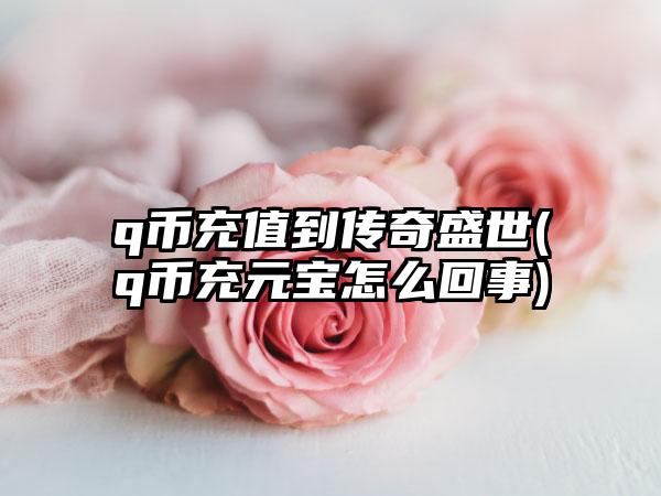 q币充值到传奇盛世(q币充元宝怎么回事)