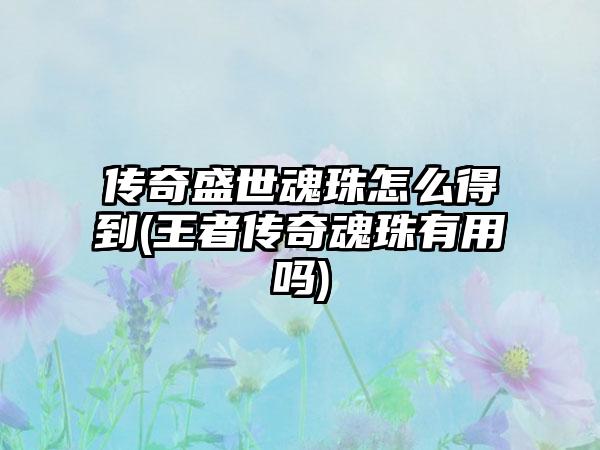 传奇盛世魂珠怎么得到(王者传奇魂珠有用吗)