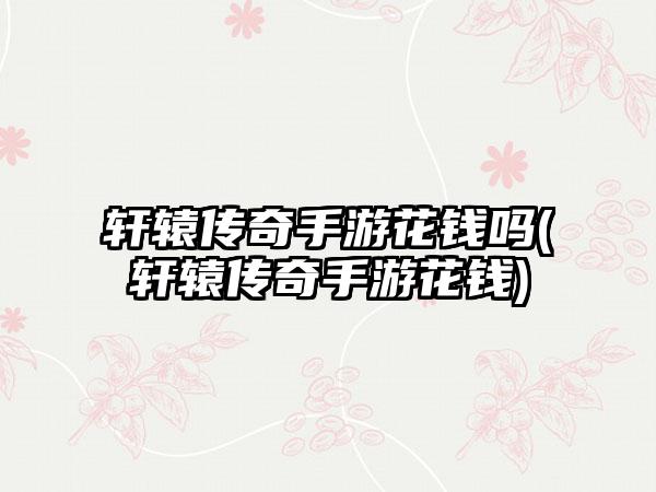 轩辕传奇手游花钱吗(轩辕传奇手游花钱)