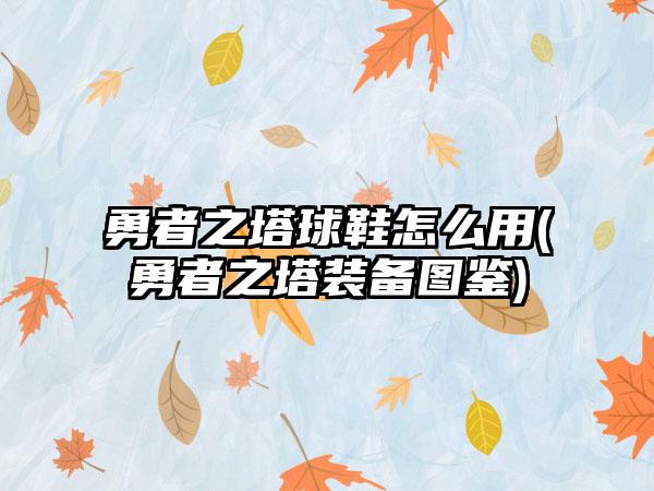 勇者之塔球鞋怎么用(勇者之塔装备图鉴)
