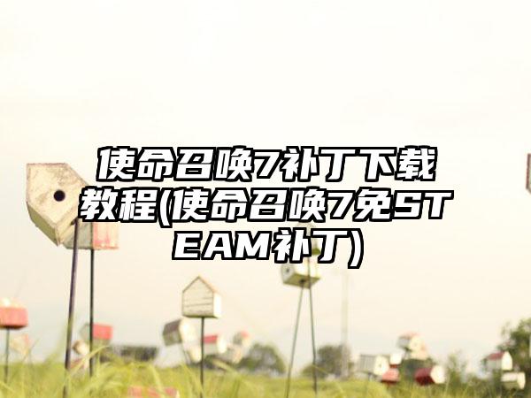 使命召唤7补丁下载教程(使命召唤7免STEAM补丁)