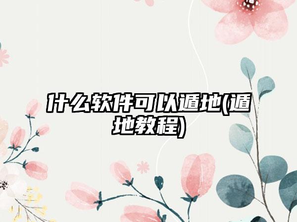 什么软件可以遁地(遁地教程)