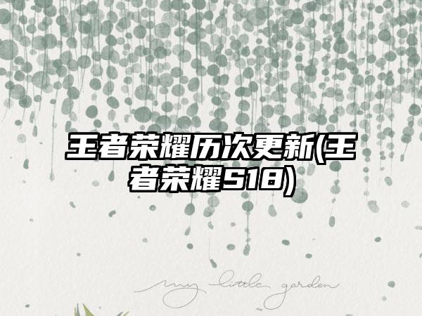 王者荣耀历次更新(王者荣耀S18)