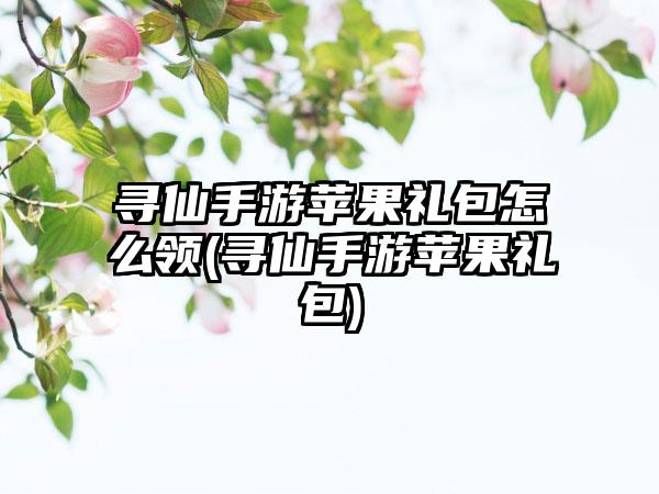寻仙手游苹果礼包怎么领(寻仙手游苹果礼包)