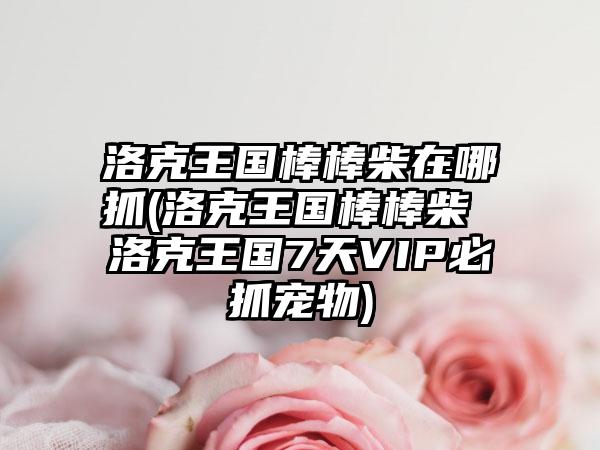 洛克王国棒棒柴在哪抓(洛克王国棒棒柴 洛克王国7天VIP必抓宠物)