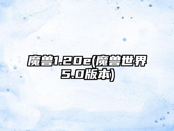 魔兽1.20e(魔兽世界5.0版本)