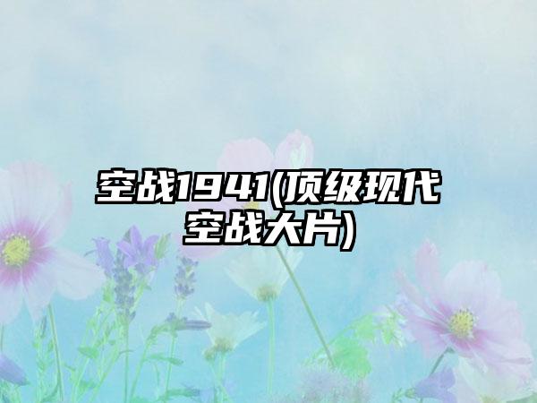 空战1941(顶级现代空战大片)