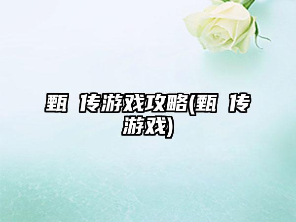 甄嬛传游戏攻略(甄嬛传游戏)