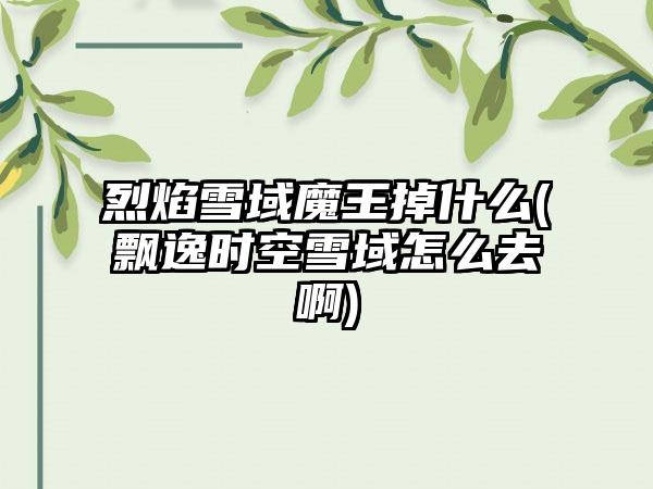 烈焰雪域魔王掉什么(飘逸时空雪域怎么去啊)