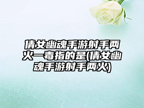 倩女幽魂手游射手两火一毒指的是(倩女幽魂手游射手两火)