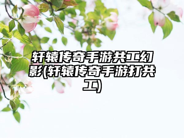轩辕传奇手游共工幻影(轩辕传奇手游打共工)