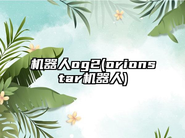 机器人og2(orionstar机器人)
