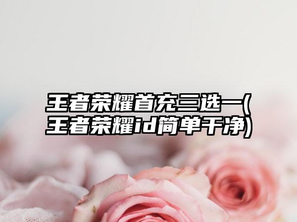 王者荣耀首充三选一(王者荣耀id简单干净)