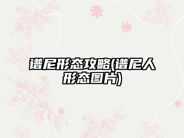 谱尼形态攻略(谱尼人形态图片)