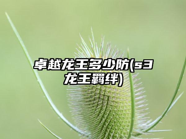 卓越龙王多少防(s3龙王羁绊)