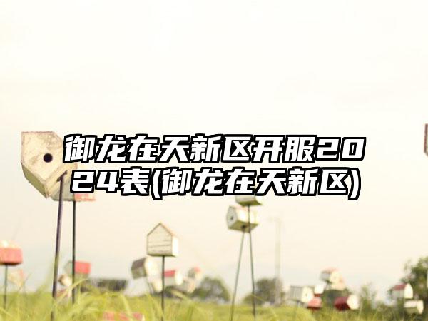 御龙在天新区开服2024表(御龙在天新区)