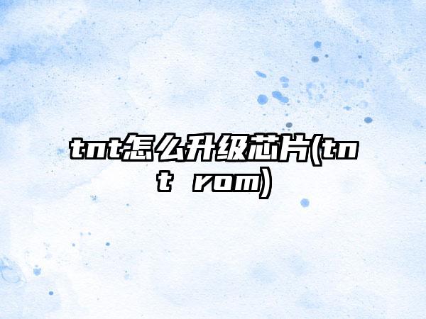 tnt怎么升级芯片(tnt rom)