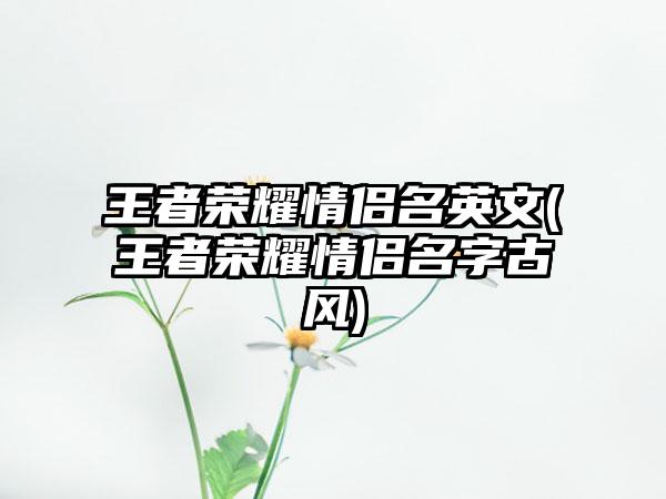 王者荣耀情侣名英文(王者荣耀情侣名字古风)