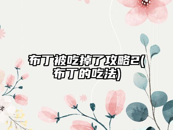 布丁被吃掉了攻略2(布丁的吃法)