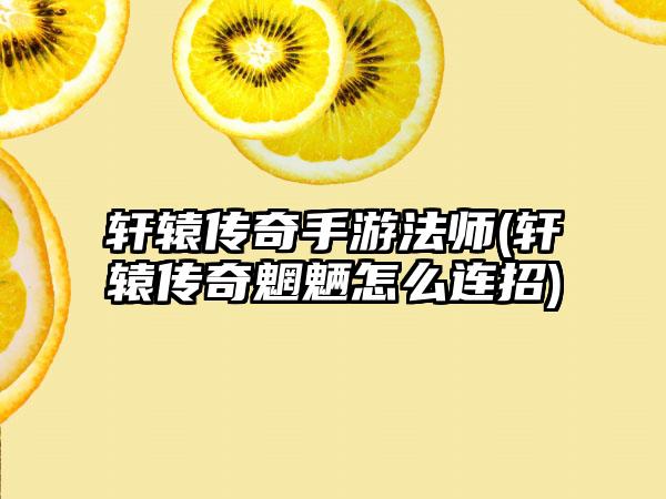 轩辕传奇手游法师(轩辕传奇魍魉怎么连招)