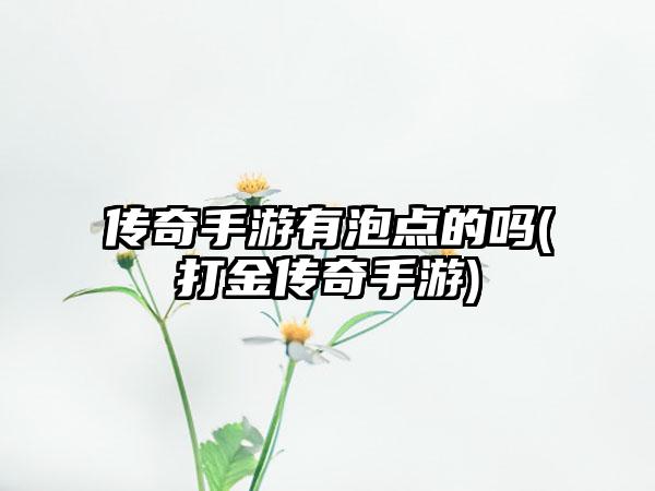 传奇手游有泡点的吗(打金传奇手游)