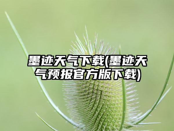 墨迹天气下载(墨迹天气预报官方版下载)