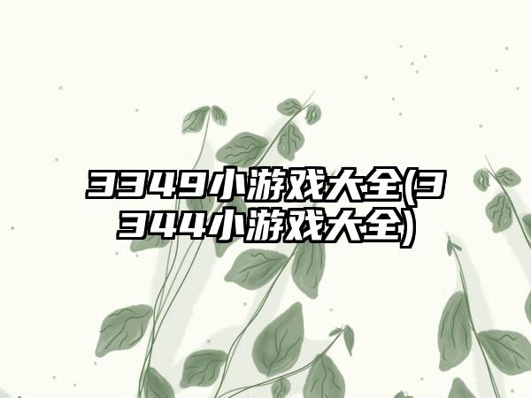 3349小游戏大全(3344小游戏大全)