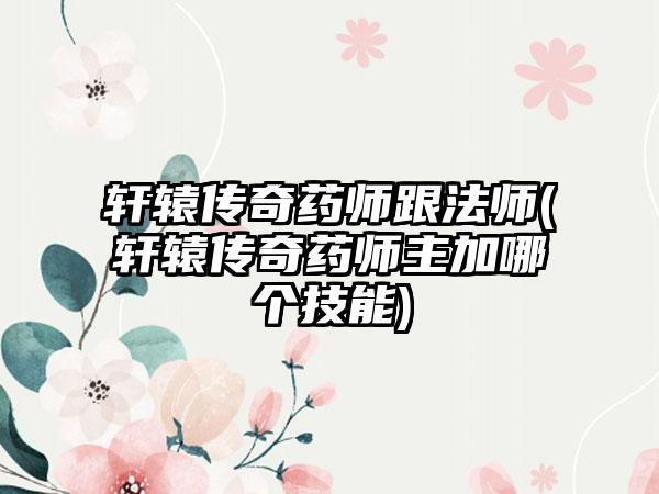 轩辕传奇药师跟法师(轩辕传奇药师主加哪个技能)