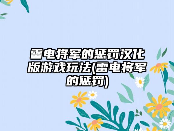雷电将军的惩罚汉化版游戏玩法(雷电将军的惩罚)