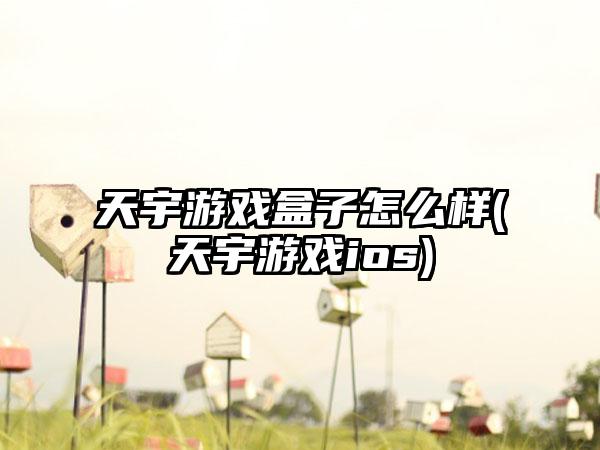 天宇游戏盒子怎么样(天宇游戏ios)